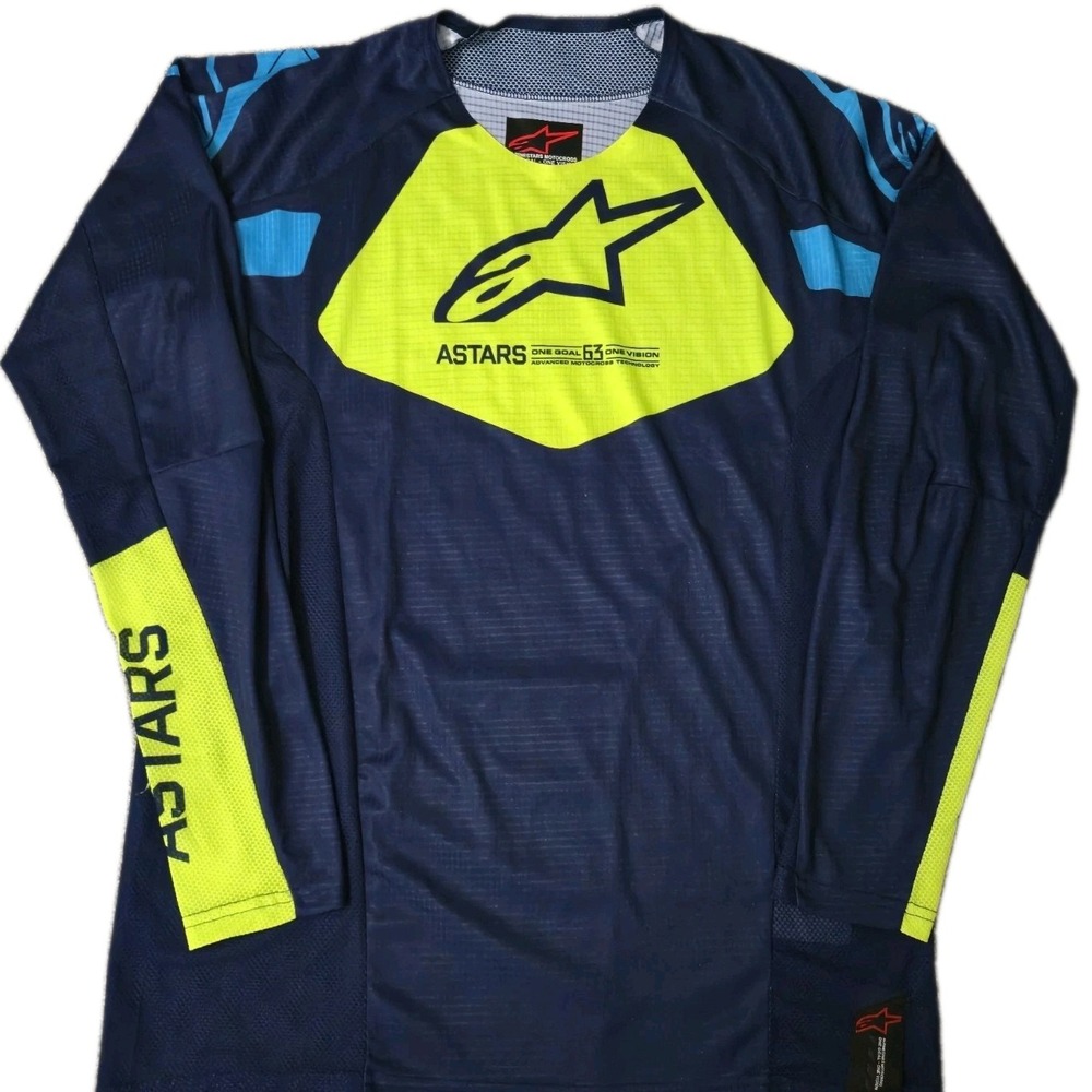 Alpinestars Motocross Jersey Mens Size Medium Green Blue Astars Y2K Athleisure